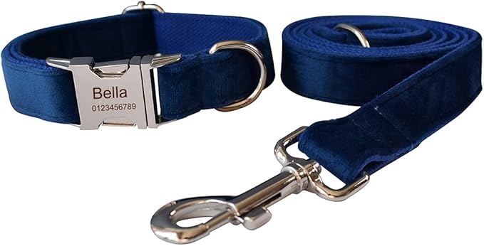Dog Collar Custom Personalized Engraved Name and Phone Number for Puppy Small Medium Large Pets (S, Blue)