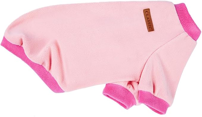 GreenJoy Classic Fleece Dog Sweater – Soft & Warm Stretchy Sweatshirt for Small Dogs & Cats, Cold-Weather Pullover for Everyday Wear (Light Pink, Small)