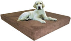 Dogbed4less Extra Large True Orthopedic Gel Memory Foam Pet Bed for Large Dogs, Waterproof Liner and Durable Black Canvas + Bonus Brown Microsuede Antislip Covers, XL 40X35X4 Inches.