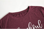 NIUBIA Women's T Shirts Summer Tops Simple Heart Graphic Shirts Sayings Short Sleeve Vacation Casual Blouse Thankful Tee
