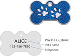 Personalized Dog Cute Paw Pet ID Tag for Pet Collar or Key Chain - Dog Name tag, cat Tags Personalized, cat id tag, Kitten Name tag, Kitten id tag (Bone-Shaped-Small: Red)