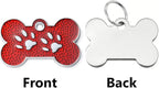 Personalized Dog Cute Paw Pet ID Tag for Pet Collar or Key Chain - Dog Name tag, cat Tags Personalized, cat id tag, Kitten Name tag, Kitten id tag (Bone-Shaped-Small: Red)