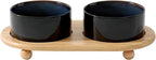 Ceramic Elevated Dog Bowls, Food and Water Bowls for Dogs, Puppy, Raised Dog Dish, Pet Feeder(6inch, 2 x Starry Sky + Stand)