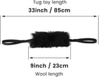 HOWGO Dog Rope Toy - Double Handle Dog Bungee Chaser Toy 100% Sheepskin,Sheep Smell Tug Toy for All Breeds(Mountain Green, Large)