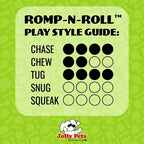 Jolly Pets Romp-n-Roll Rope and Ball Dog Toy, 4.5 Inches/Small, Red