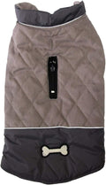 Reversible Dog Coats for Small Dogs Waterproof Warm Puppy Jacket for Cold Winter,Grey XS