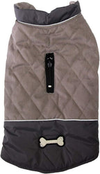 Reversible Dog Coats for Small Dogs Waterproof Warm Dog Jacket for Cold Winter,Grey M