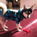 KOOLTAIL Plaid Dog Hoodie Pet Clothes Sweater with Hat and Pocket for Small Medium Large Size Dogs, Soft Winter Warm Dog Cold Weather Coat, Fleece Fall Dog Hooded Sweatshirt for Puppy Cats, Blue XL