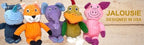 Jalousie Multipack Dog Squeaky Toys Strong Almost Indestructible, with Added Liner for Longer Play Dog Chew Toys (Medium to Large Breeds, 5 Pack Corduroy)