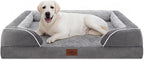 Comfort Expression Orthopedic Dog Bed for Extra Large Dogs 45x35 Inch, Waterproof Supportive Egg Crate Foam XL Pet Bed with Removable Bolsters, Dog Couch with Washable Cover & Non-Slip Bottom, Grey