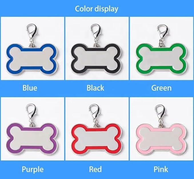 Personalized Dog ID Tags - Laser Engraved, Bone-Shaped, Large: Purple