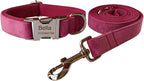 Dog Collar Custom Personalized Engraved Name and Phone Number for Puppy Small Medium Large Pets (L, Rose)