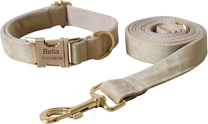 Dog Collar Custom Personalized Engraved Name and Phone Number for Puppy Small Medium Large Pets (L, Nude)
