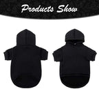 KOOLTAIL Basic Dog Hoodie - Soft and Warm Dog Hoodie Sweater with Leash Hole and Pocket, Dog Winter Coat, Cold Weather Clothes Sweatshirt for Small Medium Large Dogs Puppy Cat Boys Girls Black S