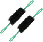HOWGO Dog Bungee Chaser Toy Double Handles Natural Sheepskin Fur for All Breeds(MintGreen,2Pack)