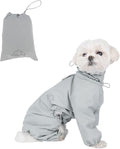Dog Raincoat, Waterproof Coat, Light Weight & Weather Resistant Shell, Full Coverage Rain Jacket with Legs, Grey, Including Storage Bag, for Small and Medium Breed(Medium)