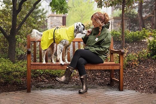 Goldpaw Rainpaw Waterproof Dog Raincoat - Durable Dog Rain Jacket for All Seasons - Easy to Wear, Adjustable, Premium Pet Outerwear - Made in The USA - Machine Washable - Black Bean - Size 10