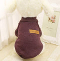 Idepet Pet Dog Classic Knitwear Sweater Soft Fleece Dog Coat Soft Thickening Warm Pup Dogs Shirt Winter Pet Dog Cat Clothes Puppy Customes Clothing for Small Dogs (XXS, Brown)