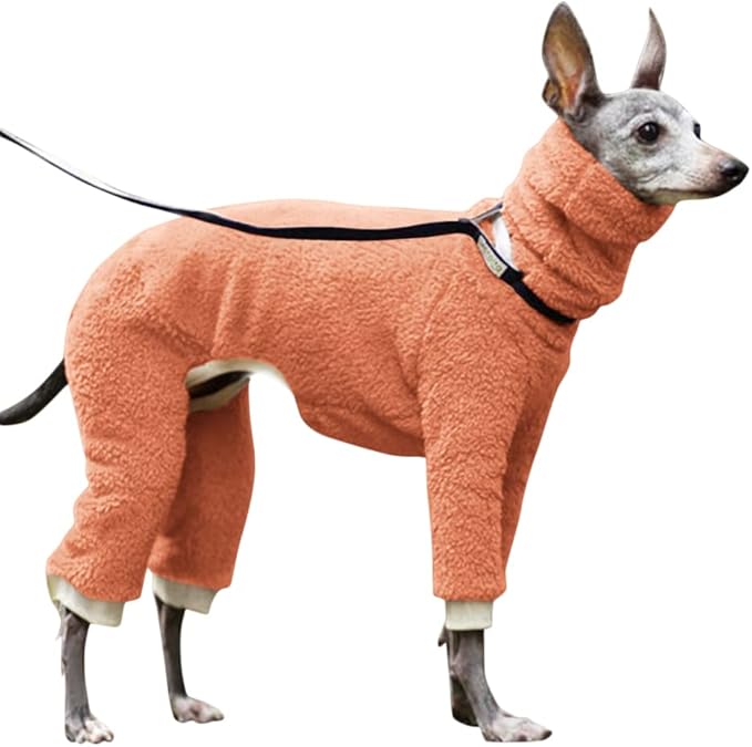 Esobo Fashion Winter Dog Warm Coat Jacket Four-Legged Neck Warm Pet Sweaters for Small Medium Large Dogs Orange