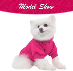 KOOLTAIL Basic Dog Hoodie - Soft & Warm Dog Hoodie Sweater with Leash Hole and Pocket, Dog Winter Coat, Cold Weather Clothes Sweatshirt for Small Medium Large Dogs Puppy Cat Boys Girls Deep Pink SM