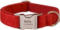 Dog Collar Custom Personalized Engraved Name and Phone Number for Puppy Small Medium Large Pets (XL, Red)