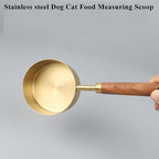 1 Cup Stainless Steel Dog Cat Food Measuring Scoop for Dry and Wet Food, Accurate Measurement for Rice, Flour, Grain (Copper)