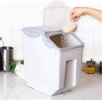 2-Pack Rice Storage Bins 15 Liter With PP Locking Lid, Large Food Storage Container with Wheels For Rice, Flour,Pet food