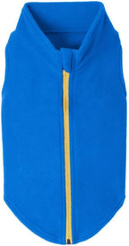Gooby Zip Up Fleece Dog Sweater - Blue, 2X-Large - Warm Pullover Fleece Step-in Dog Jacket Without Ring Leash for Small to Medium Dogs