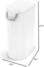 simplehuman 35 Liter, 40 lb / 18.1 kg X-Large Pet Food Storage Container for Dog Food, Cat Food, and Bird Feed, White