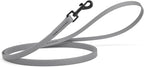 Dogline Biothane Waterproof Dog Leash Strong Coated Nylon Webbing with Black Hardware Odor-Proof Easy to Clean High Performance for Small or Large Dogs Made in USA 4 or 6 ft Lead, Battleship Gray