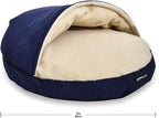 Amazon Basics Pet Cave Bed for Dog, With Removal Nesting Cave Cover, Fits up to 30lbs Pets, 35 x 35 x 13 inches, Blue