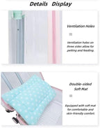 Rolling Pet Trolley Case, Portable Hard Shell Pet Carrier, Clear Plastic Cat Travel Box, Suitable for Cats and Dogs(Pink,9.8 * 11.0 * 15.4in)