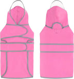 HDE Dog Raincoat with Clear Hood Rain Jacket Poncho for Small Medium Large Dogs Pink - L