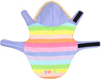 HDE Dog Puffer Jacket Fleece Lined Warm Dog Parka Winter Coat with Harness Hole Pastel Rainbow - XXL