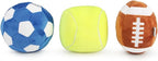 3-PACK Interactive Dog Toys Ball Suitable for Small and Medium Dogs, Soccer Ball, Football and Tennis Balls for Dogs, Stuffed with Fluffy Squeak Dog Toys, Puppy Dog Plush toys, Dog Birthday Gifts