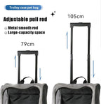 Pet Trolley Bag Cat Dog Travel Bag Portable & Breathable Pet Carrier Backpack - Lightweight Dual-Shoulder Design for Easy Travel with Your Beloved Companion Scalable Pull Rod pet Bag (Black)