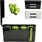 Dog Poop Bag Dispenser - Magnetic Mount - Indoor/Outdoor - Wall Mount - Waste Bag Dispenser - Magnet - Screw-on - Storage - Container + 60 Waste Bags (Black)