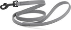 Dogline Biothane Waterproof Dog Leash Strong Coated Nylon Webbing with Black Hardware Odor-Proof Easy to Clean High Performance for Small or Large Dogs Made in USA 4 or 6 ft Lead, Battleship Gray