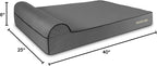 The Dog’s Bed Orthopedic Headrest Dog Bed XXL Grey/Black, Memory Foam, Pain Relief for Arthritis, Hip & Elbow Dysplasia, Post Surgery, Lameness, Waterproof Washable Cover