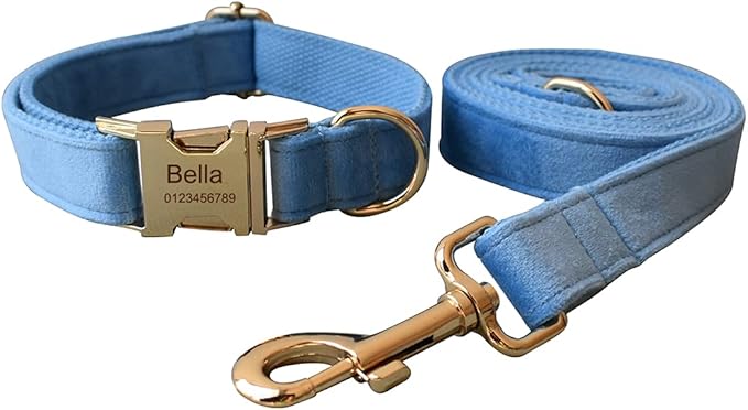 Dog Collar Custom Personalized Engraved Name and Phone Number for Puppy Small Medium Large Pets (L, Sky Blue)