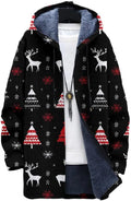 Oversized Full Zip Hoodie for Men Sherpa Fleece Lined Jacket with Hood Soft Warm Winter Coat with Pockets