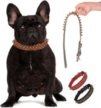 Spiked Dog Collar Soft Pu Leather Mushrooms Rivet Spike Studded Puppy Adjustable Pet Collars for Small Breeds (S, Brown2)