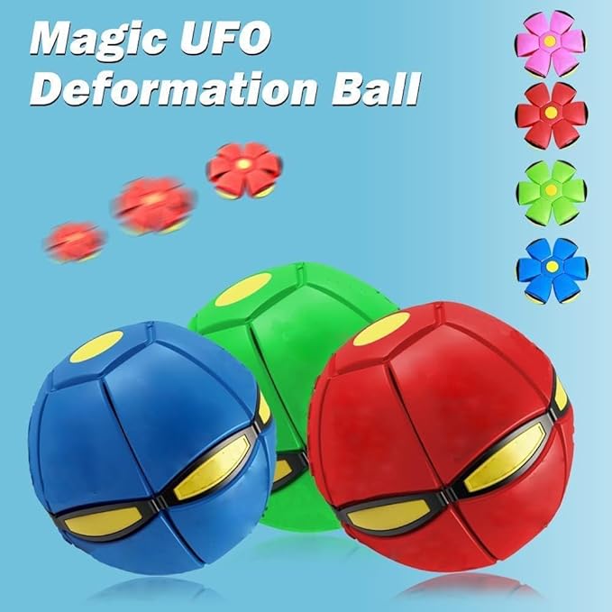 Doggy Disc Ball for Small Medium Large Dogs, Portable Interactive Flying Saucer Ball Stomp UFO Magic Balls, Decompression Pop Up Dog Toys Balls for Outdoor Sports Gifts (Blue-Green)