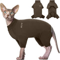 ROZKITCH XS Cat Clothes, Breathable Soft Cat Jumpers for Hairless Cats, Devon Rex, Cornish Rex, Peterbald, Coffee XS
