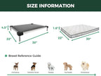 FXW TitanNest Chew-Proof Elevated Dog Bed, Raised Cot for Indoor/Outdoor/Camping Use, Durable & Washable Padded Pet Bed with Exclusive Cover for Extra-Small Dogs, 30.0" L x 22.0" W x 4.5" H, Gray