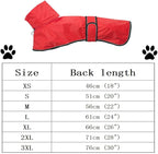 Dog Raincoat with Reflective Bar, Rain/Water Resistant, Adjustable Vest - Dog Raincoats for Greyhounds, Lurchers and Whippets - Red - L
