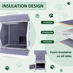 GEGURI Outdoor Cat House Winter-Proof, Two-Story Insulated Cat Shelter for Feral Cats with Thermal Layer, Removable Roof, Balcony & Escape Door, Weatherproof & Warm Shelter for Cats