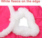 Shawl Design Fleece Lined Warm Dog Jacket for Winter Cold Weather,Soft Windproof Medium Dog Coat,Pink XL
