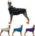 IDOMIK Warm Dog Coat with Harness, Waterproof Reflective Dog Jackets for Small Medium Large Dogs, Fleece High Collar Winter Jacket with Zipper, Pet Winter Snowsuit Clothes for Cold Weather,Black 3XL