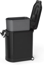 simplehuman 25 Liter, 27 lb / 12.2 kg Medium Pet Food Storage Container for Dog Food, Cat Food, and Bird Feed, Alloy Steel, Matte Black